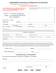 Form LCG-006 Cylinder Cage Information - Mississippi