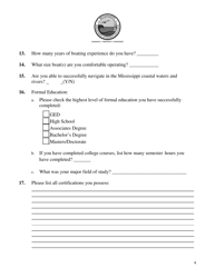 Reserve Officer Application - Mississippi, Page 4