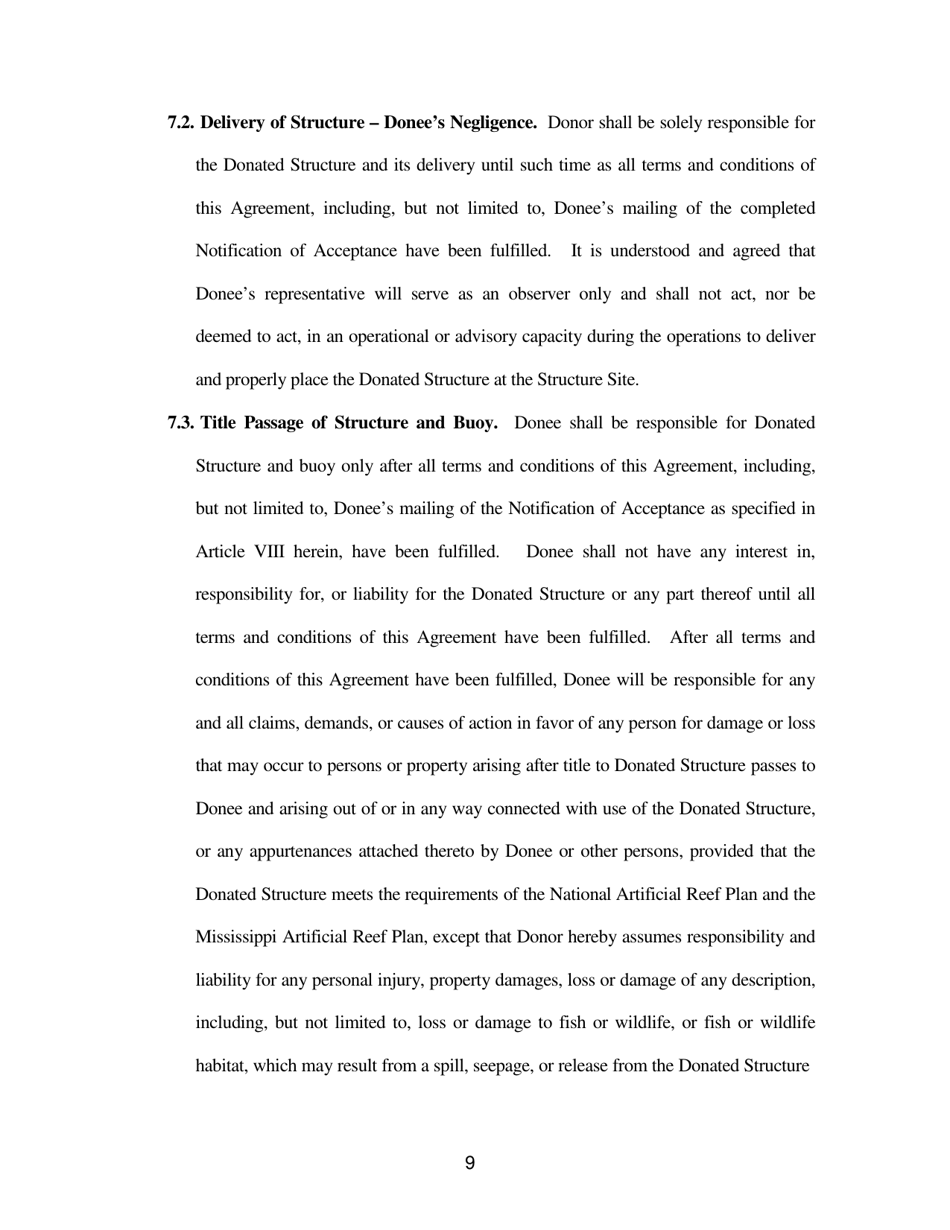 Act of Donation and Title Transfer - Mississippi, Page 9