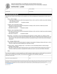 Form MO500-3249 &quot;Notification - Illness&quot; - Missouri