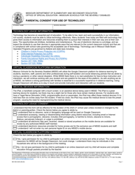 Form MO500-3240 &quot;Parental Consent for Use of Technology&quot; - Missouri