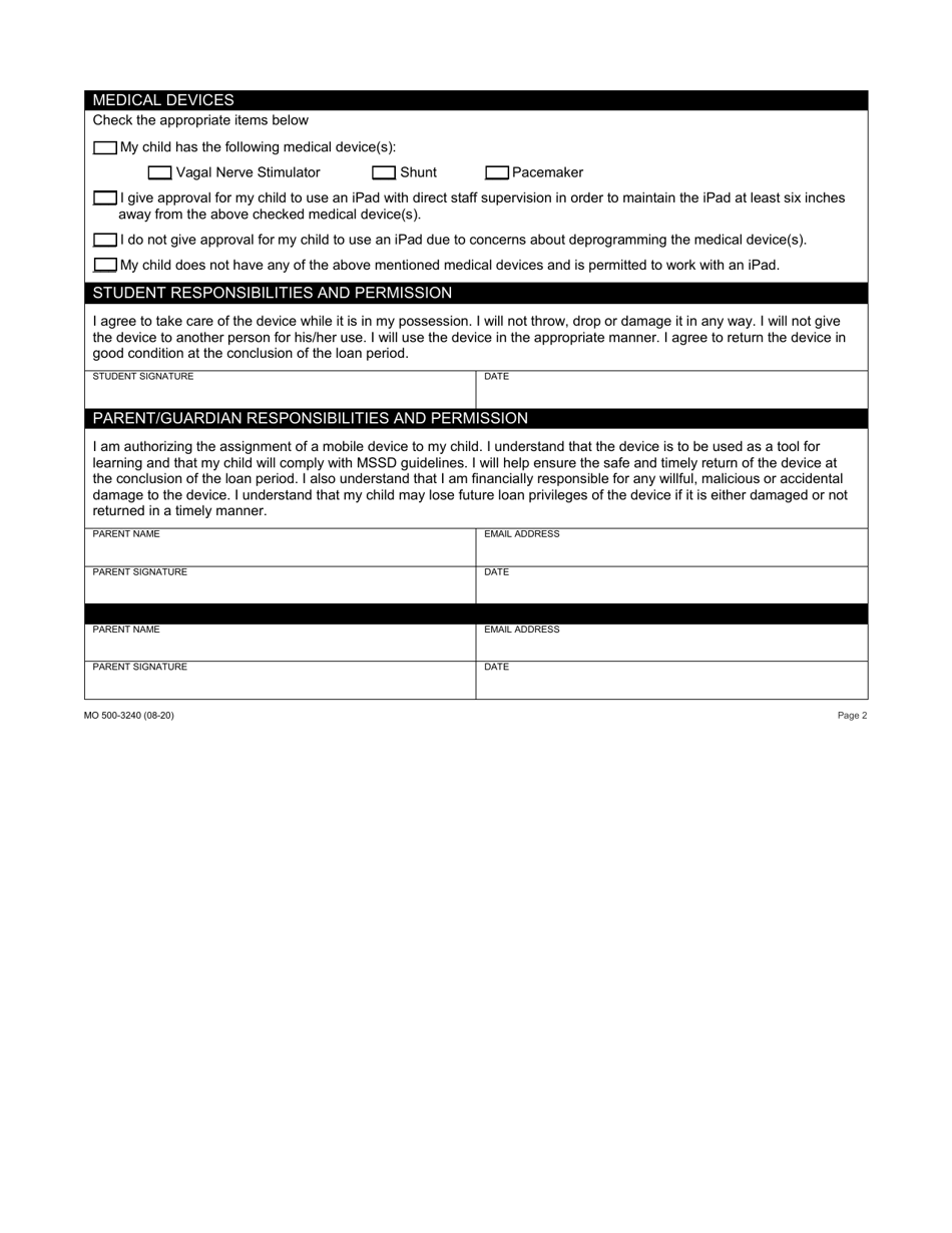 Form MO500-3240 - Fill Out, Sign Online and Download Fillable PDF ...