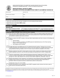 Document preview: Form MO500-3232 Missouri Model Districts (Mmd) Building Activities Documentation Form to Accompany Invoice 2 - Missouri