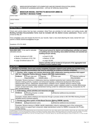 Form MO500-3227 Missouri Model Districts-Behavior (Mmd-B) District Invoice Form - Missouri