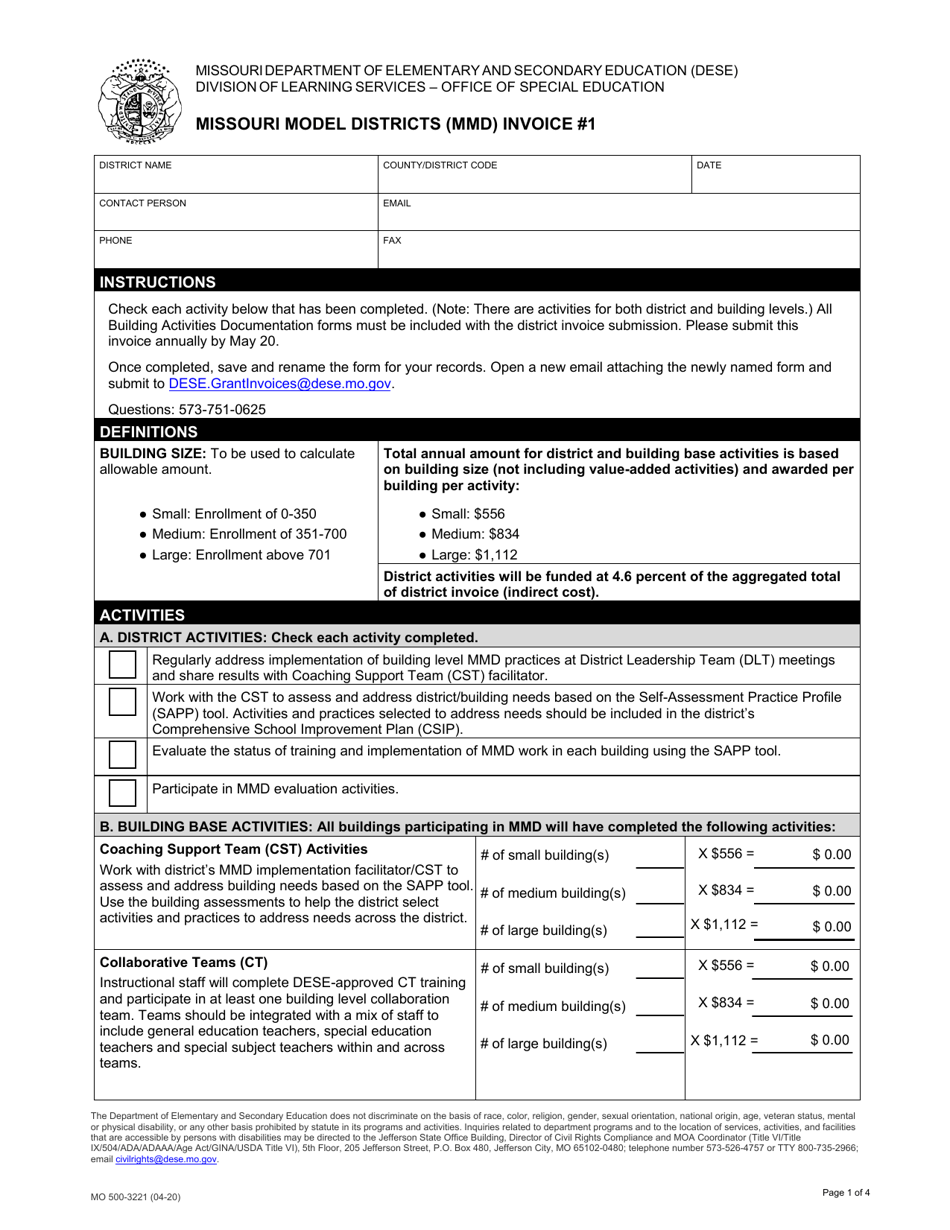 Form MO500-3221 - Fill Out, Sign Online and Download Fillable PDF ...