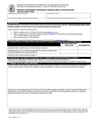 Document preview: Form MO500-3198 Missouri Assessment Program-Alternate (Map-A) Participation Justification Form - Missouri