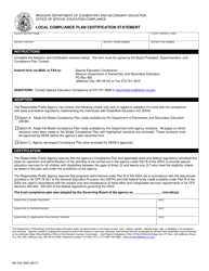 Document preview: Form MO500-3046 Local Compliance Plan Certification Statement - Missouri