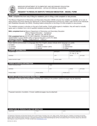 Document preview: Form MO500-3161 Request to Resolve Dispute Through Mediation - Model Form - Missouri