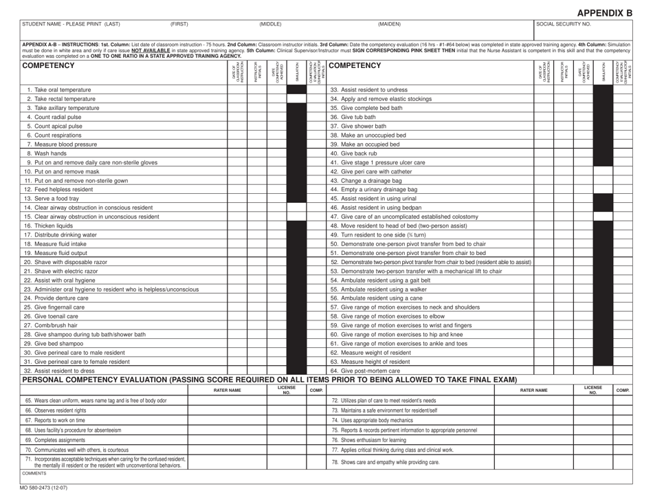 Form MO580-2473 - Fill Out, Sign Online and Download Printable PDF ...