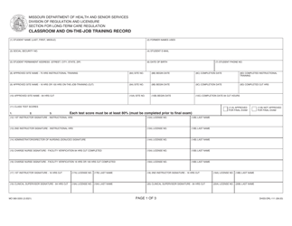 Form MO580-3355 (DHSS-DRL-111) Classroom and on-The-Job Training Record - Missouri