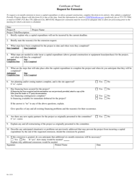 Document preview: Form MO580-1872 Certificate of Need - Request for Extension - Missouri