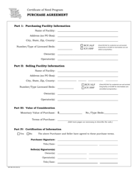 Document preview: Form MO580-2352 Purchase Agreement - Certificate of Need Program - Missouri