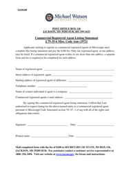 Document preview: Form 11CR100 Commercial Registered Agent Listing Statement - Mississippi