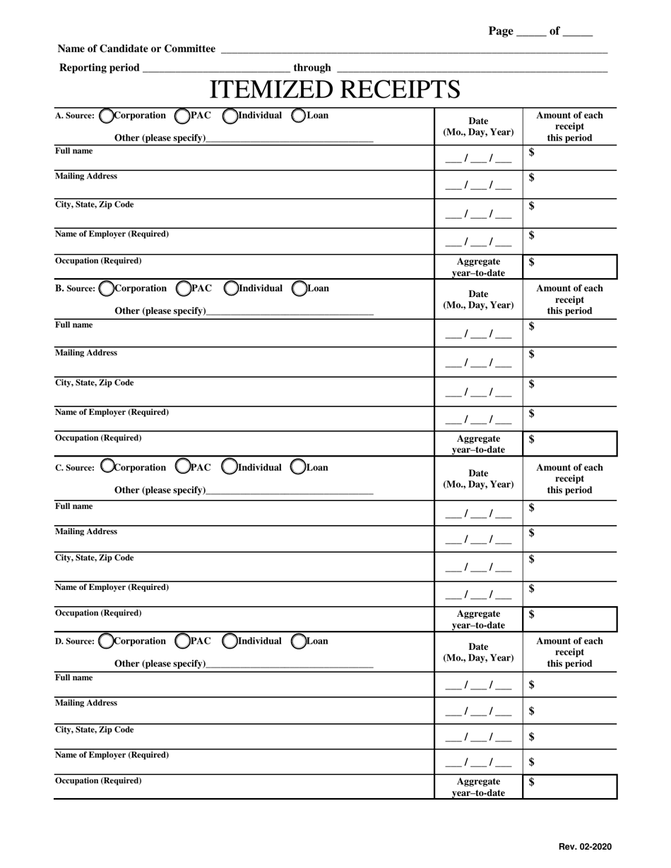 Itemized Receipts - Mississippi, Page 1