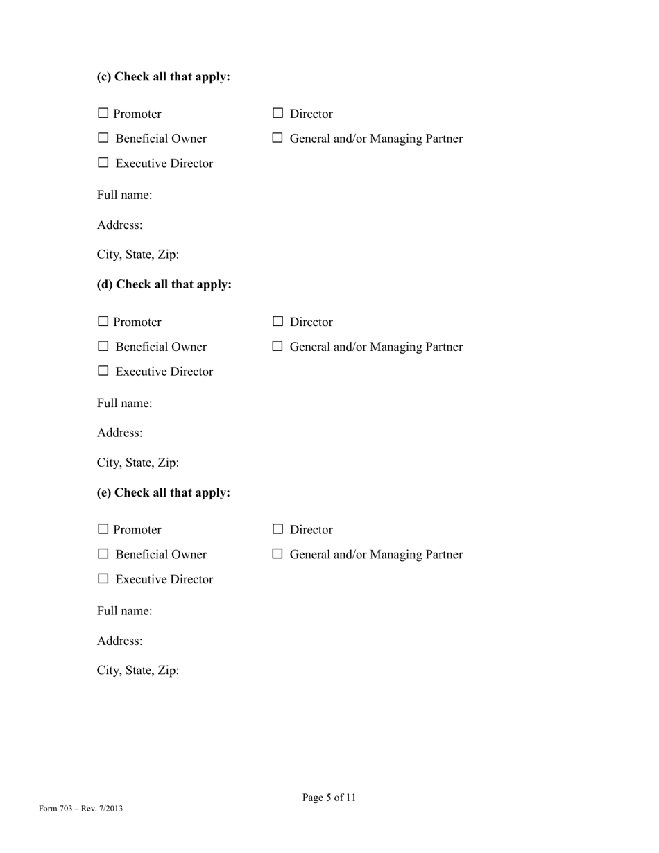 Form 703 Notice of Offering of Securities Pursuant to Rule 703 - Mississippi, Page 5