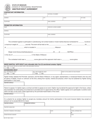 Form MO375-1035 &quot;Amateur Bout Agreement&quot; - Missouri