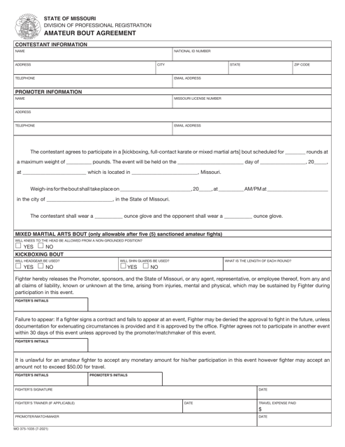 Form MO375-1035  Printable Pdf