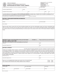 Form MO375-1102 &quot;Notification of Intent to Sell Assets&quot; - Missouri