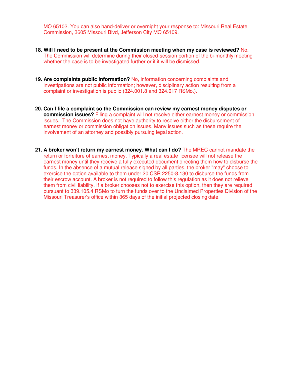 Form MO375-0652 Sworn Statement of Complaint - Missouri, Page 4