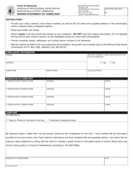 Form MO375-0652 Sworn Statement of Complaint - Missouri, Page 5