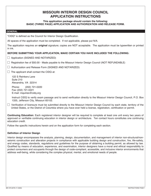 Form MO375-0278  Printable Pdf