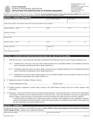 Form MO375-0278 Application for Registration of Interior Designers - Missouri, Page 2