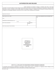 Form MO375-0278 Application for Registration of Interior Designers - Missouri, Page 4