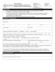 Nursing Student Complaint Form - Missouri, Page 2