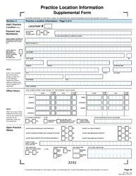 Practice Location Information Supplemental Form - Missouri, Page 2
