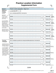 Practice Location Information Supplemental Form - Missouri, Page 5