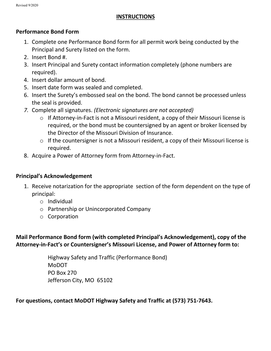 Performance Bond - Missouri, Page 3
