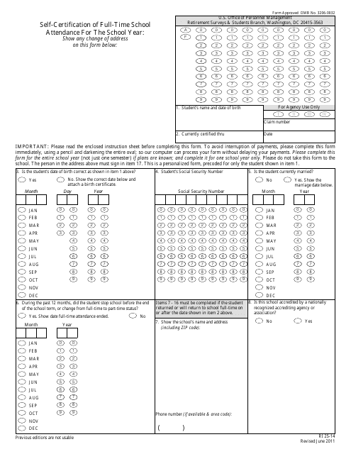 Form RI25-14 Self-certification of Full-Time School Attendance