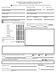 Document preview: Form 10133.36 Physician's Return-To-Work and Voucher Report - California
