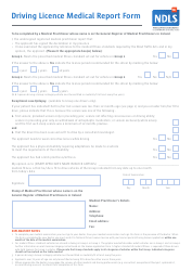 Driving Licence Medical Report Form - Ndls, Page 2