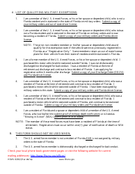 Form HSMV82002 Initial Registration Fee Exemption Affidavit - Florida, Page 2