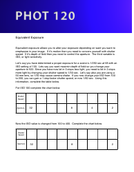 Equivalent Exposure Chart Template - Phot 120