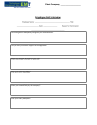 Document preview: Employee Exit Interview Template - the Employee Management Team