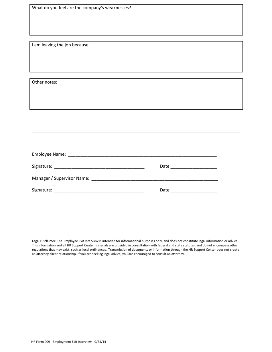 Employee Exit Interview Template - the Employee Management Team, Page 3