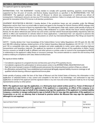 Motor Carrier Application - Missouri, Page 3