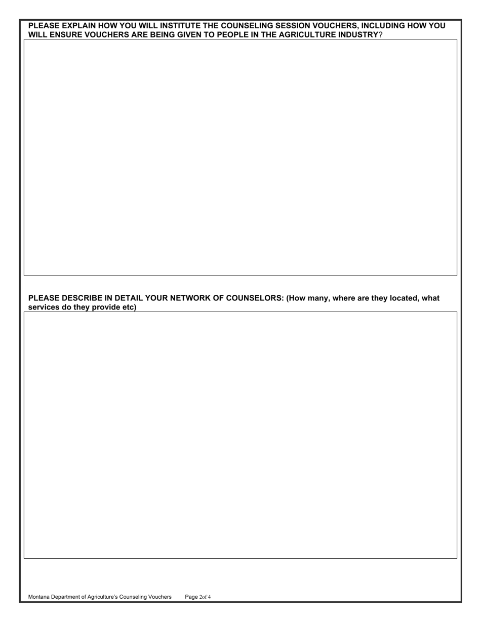 Farm and Ranch Stress Assistance Counseling Session Vouchers Application - Montana, Page 2