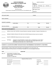 &quot;Application for Private Farm Applicator Special Use Permit&quot; - Montana