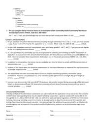Hemp Processor License Application - Montana, Page 2