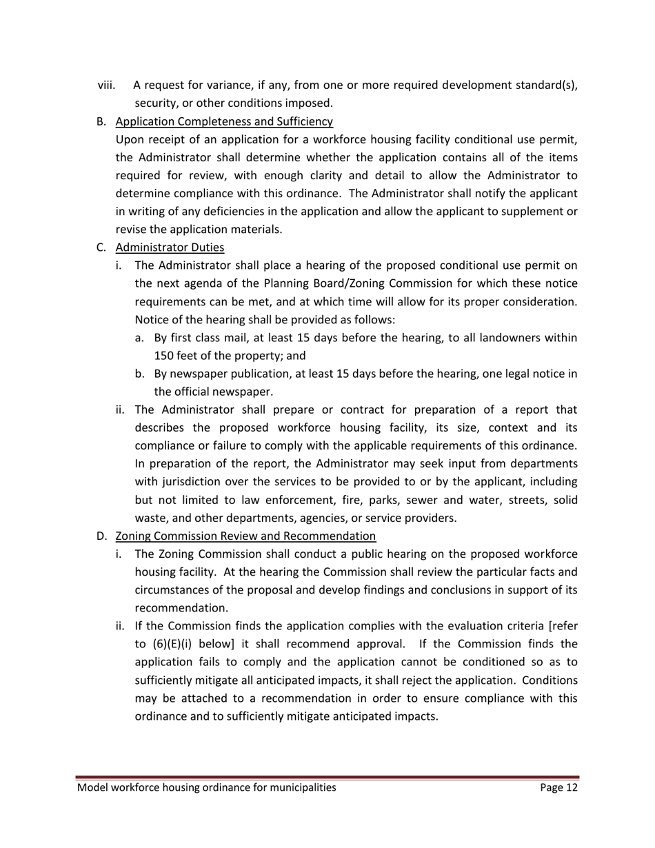 Model Workforce Housing Ordinance for Municipalities - Montana, Page 12
