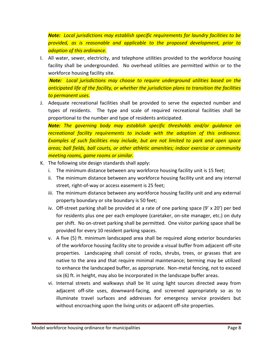 Model Workforce Housing Ordinance for Municipalities - Montana, Page 8
