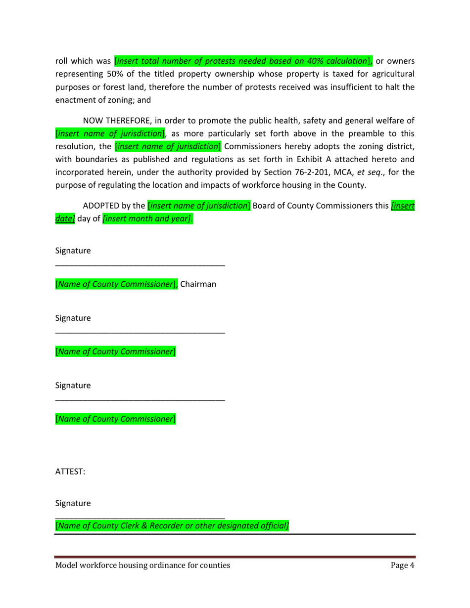 Model Workforce Housing Ordinance for Counties - Montana, Page 4