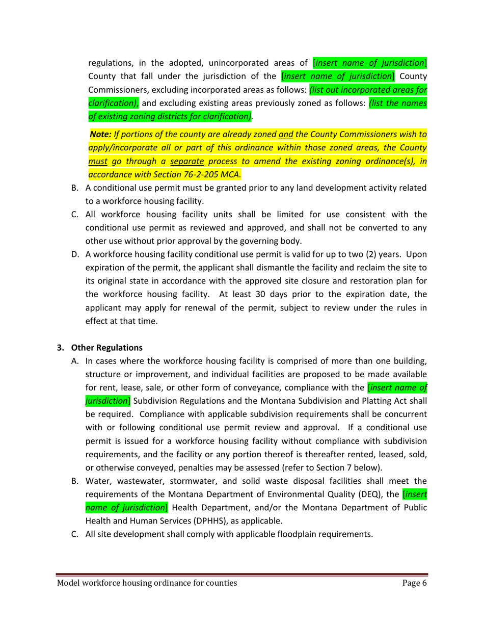 Model Workforce Housing Ordinance for Counties - Montana, Page 6