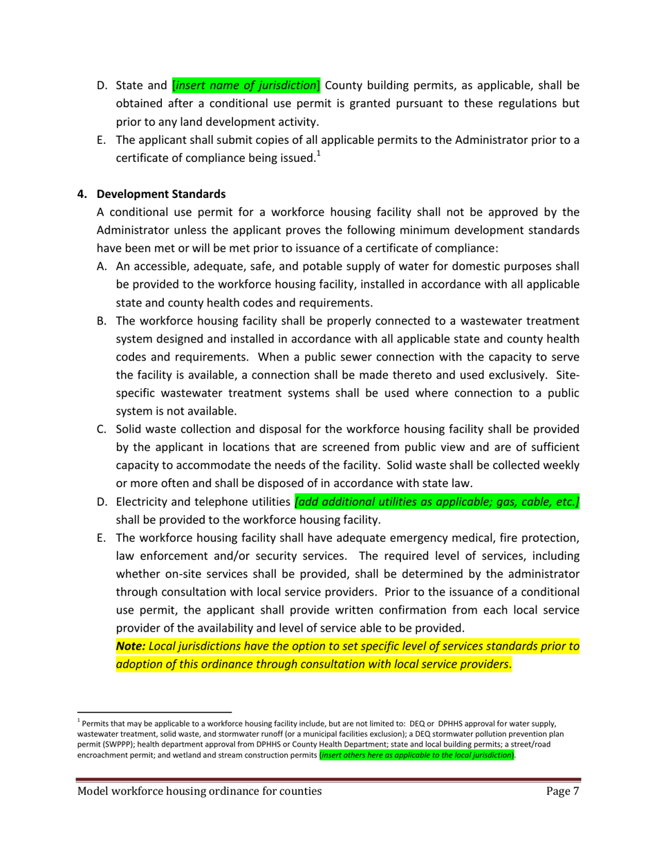 Model Workforce Housing Ordinance for Counties - Montana, Page 7