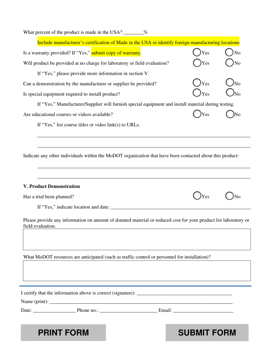 Form NPE09 New Product Evaluation Form - Missouri, Page 5