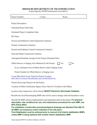 Document preview: Form 806.8.2 Project-Specific Swppp Information Form - Missouri