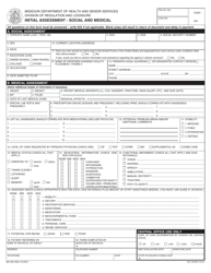 Form MO580-2460 (DA-124A/B) Initial Assessment - Social and Medical - Missouri